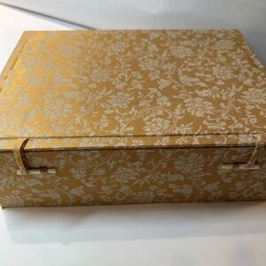 10” Gold Floral Jewelry, Decorative, Gift, Storage Flip Box